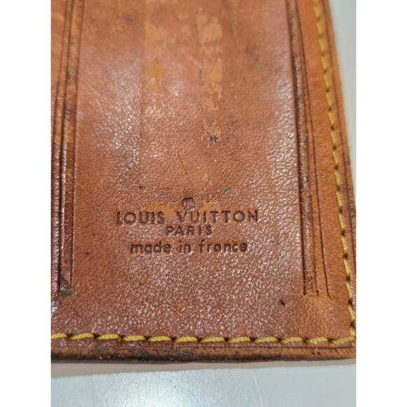 Louis Vuitton Auth Vintage Luggage ID Name Tag & Poignet Set-Vachetta Leather - Picture 2 of 4
